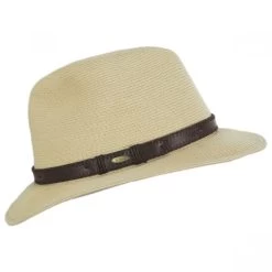 Scala Augusta Crushable Toyo Braid Safari Fedora Hat -ChicHeadwear Haven 393602