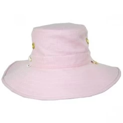 Broad Brim Hemp Fabric Sun Hat - Pink