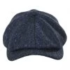 Magee Tweed Lambswool Newsboy Cap - Navy Blue