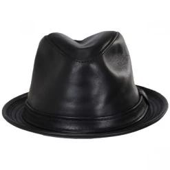 Lambskin Leather Fedora Hat