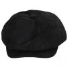 Leather Newsboy Cap - Black