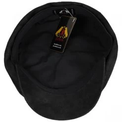 Leather Newsboy Cap - Black -ChicHeadwear Haven 402231