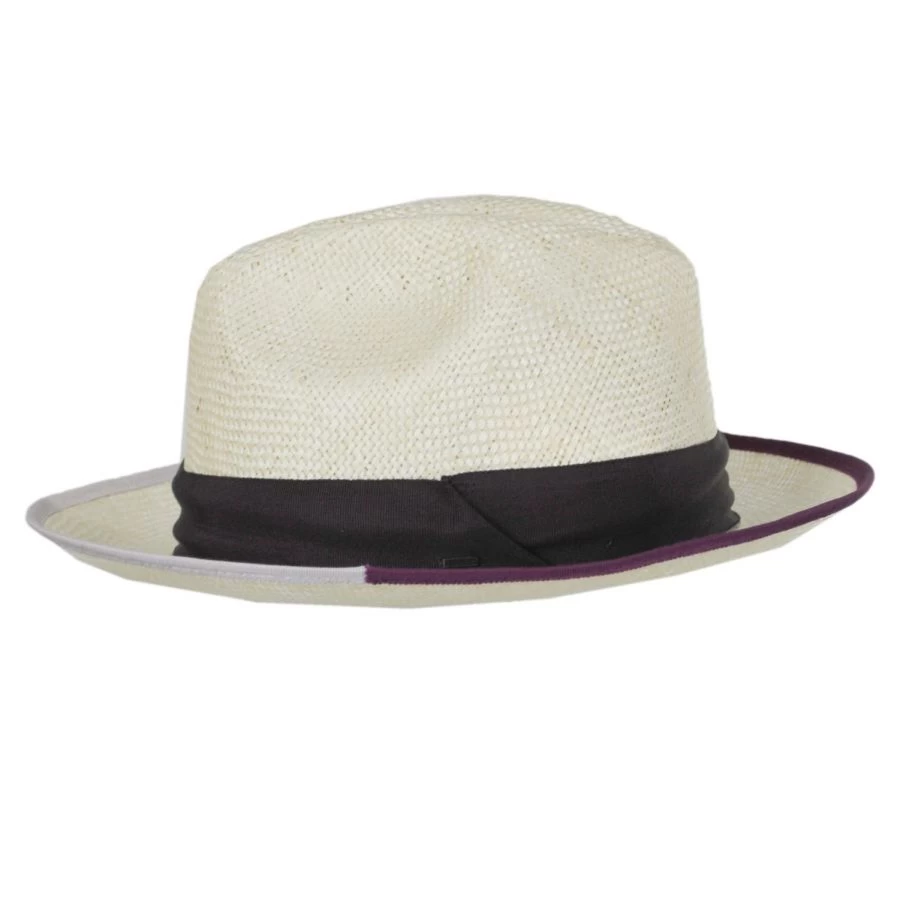 Bailey Hesmond Sisal Litestraw Fedora Hat - Natural/Plum 4 Bailey Hesmond Sisal Litestraw Fedora Hat - Natural/Plum - Image 2
