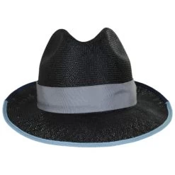 Bailey Hesmond Sisal Litestraw Fedora Hat - Black/Blue