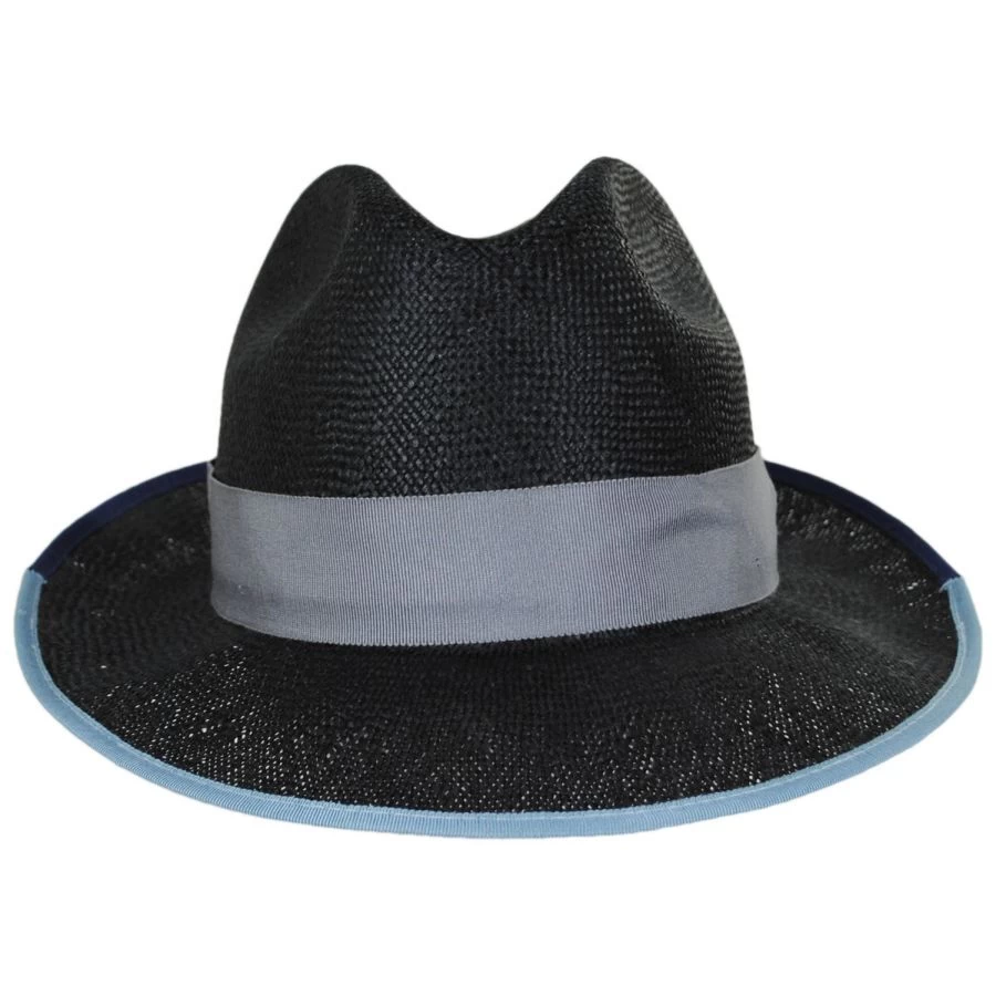 Bailey Hesmond Sisal Litestraw Fedora Hat - Black/Blue 3 Bailey Hesmond Sisal Litestraw Fedora Hat - Black/Blue