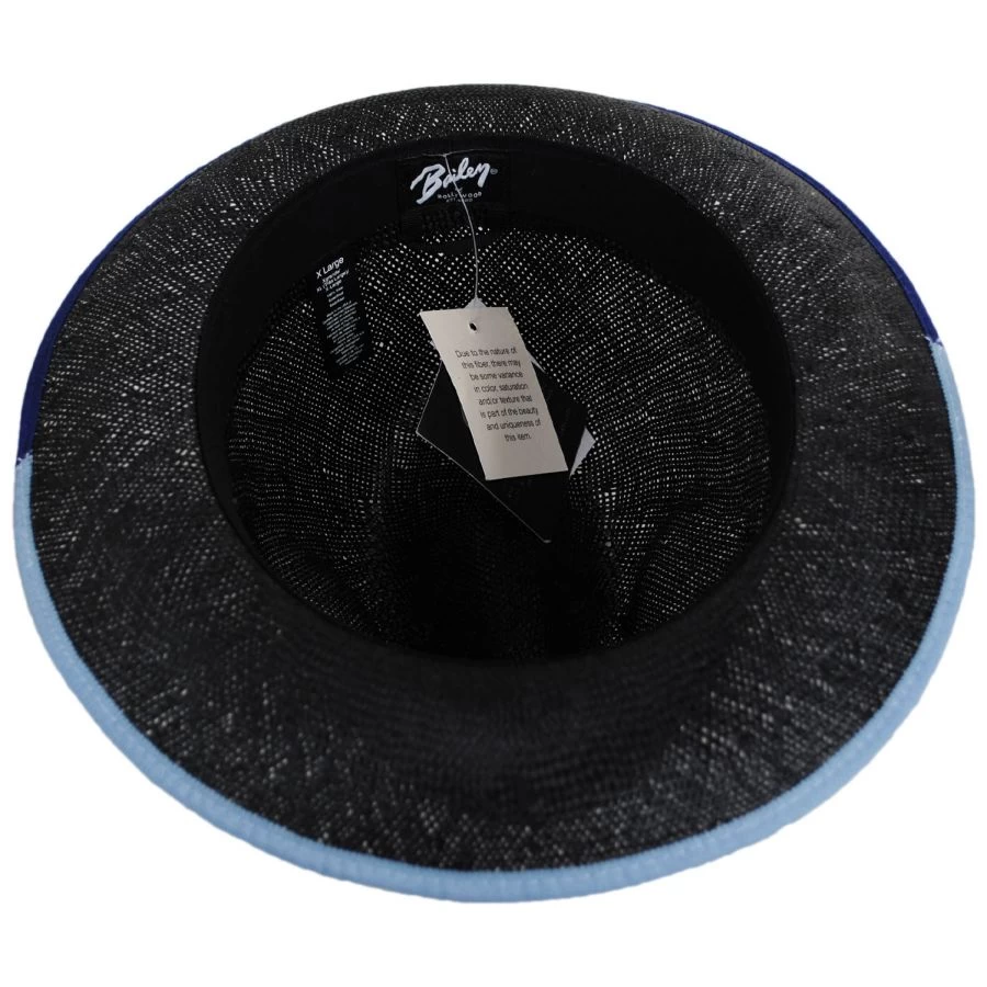 Bailey Hesmond Sisal Litestraw Fedora Hat - Black/Blue 5 Bailey Hesmond Sisal Litestraw Fedora Hat - Black/Blue - Image 3