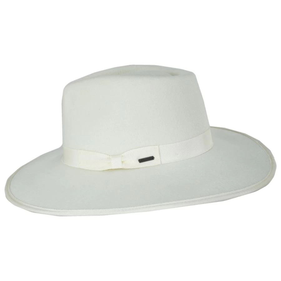 Jo Wool Felt Rancher Fedora Hat - Off White 4 Jo Wool Felt Rancher Fedora Hat - Off White - Image 2