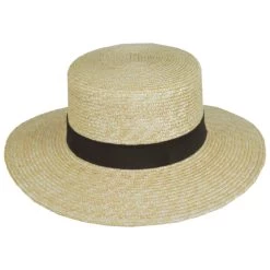 Spencer Wheat Straw Boater Hat - Suede Band