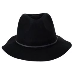 Wesley Wool Felt Floppy Fedora Hat - Black