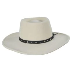 Stetson Black Hawk Crushable Wool Felt Gambler Cowboy Hat - Silverbelly