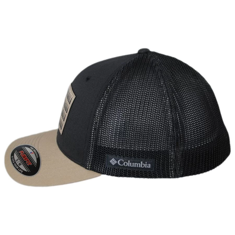 Columbia Sportswear Tree Flag Mesh Flexfit Fitted Baseball Cap - Natural/Navy 4 Columbia Sportswear Tree Flag Mesh Flexfit Fitted Baseball Cap - Natural/Navy - Image 2