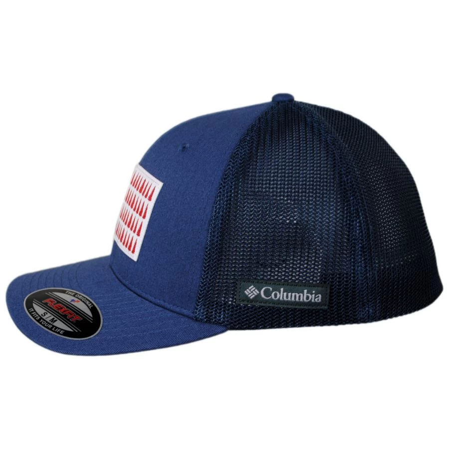 Columbia Sportswear Tree Flag Mesh Flexfit Fitted Baseball Cap - Dark Blue 4 Columbia Sportswear Tree Flag Mesh Flexfit Fitted Baseball Cap - Dark Blue - Image 2