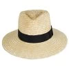Joanna Petite Brim Wheat Straw Fedora Hat - Honey -ChicHeadwear Haven 413243
