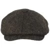 Carloway Herringbone Harris Tweed Wool Newsboy Cap - Brown -ChicHeadwear Haven 414005