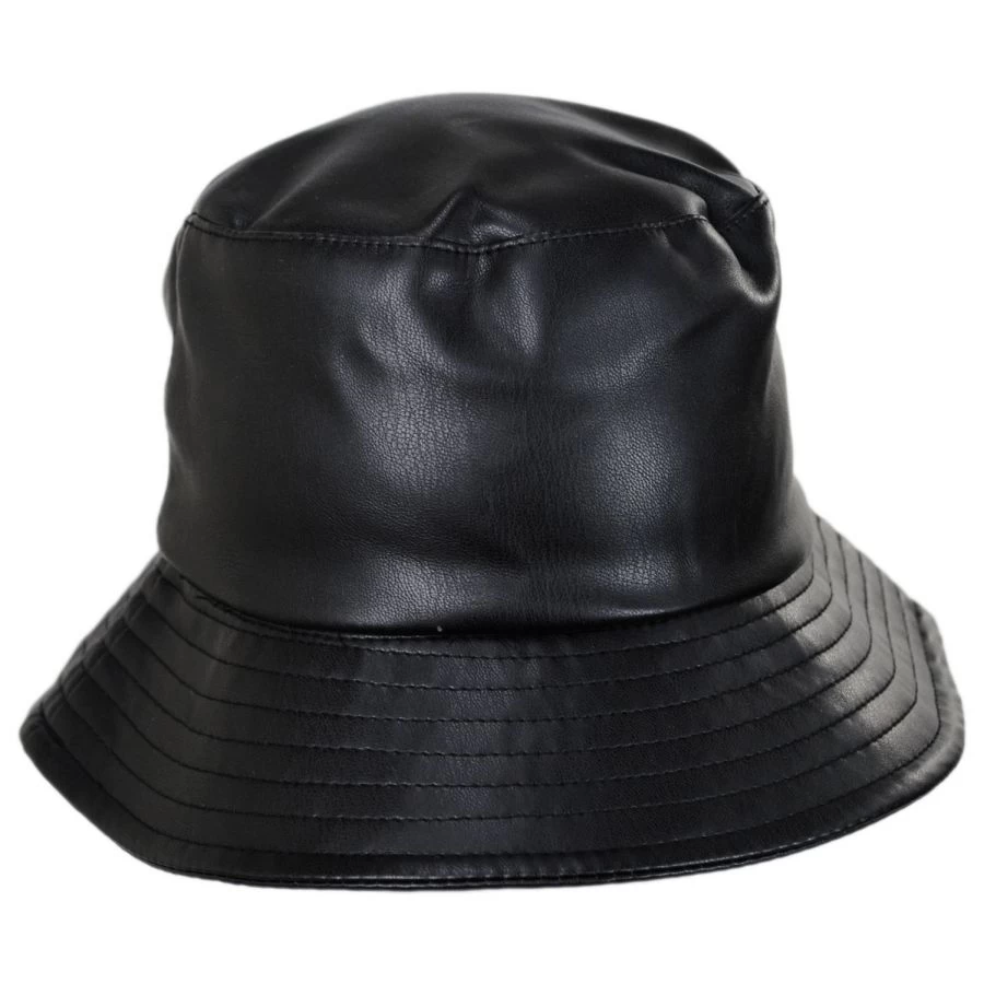 Scala Roderick Vegan Leather Bucket Hat 3 Scala Roderick Vegan Leather Bucket Hat