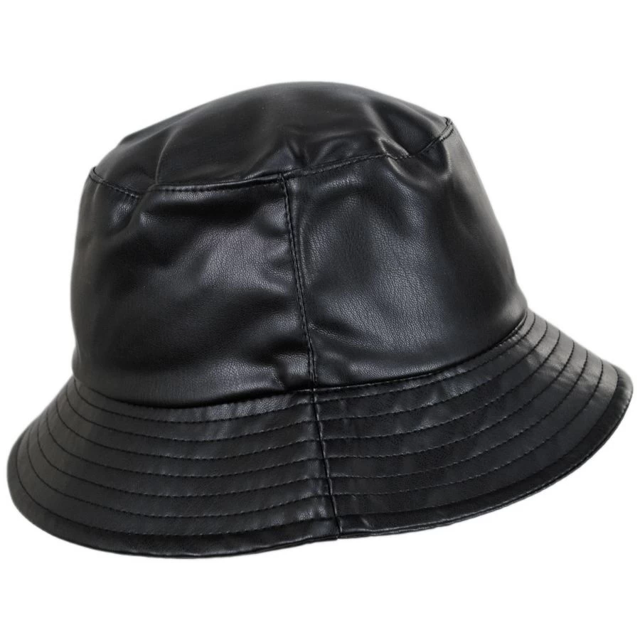Scala Roderick Vegan Leather Bucket Hat 4 Scala Roderick Vegan Leather Bucket Hat - Image 2