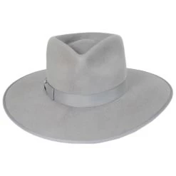 Wool Felt Rancher Fedora Hat - Gray