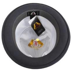 Wool Felt Diamond Crown Fedora Hat - Gray -ChicHeadwear Haven 417366