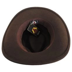 Crushable Wool Felt Outback Hat - Olive Green -ChicHeadwear Haven 417402