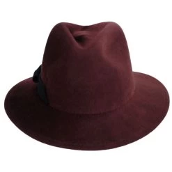 Michele Wool Felt Fedora Hat - Dark Brown