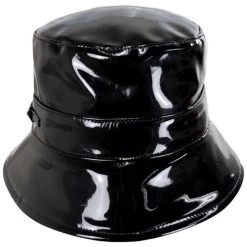 Eliane Rollable Vegan Patent Leather Bucket Hat