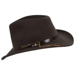 Officially Licensed Crushable Wool Felt Outback Hat - Brown -ChicHeadwear Haven 422156