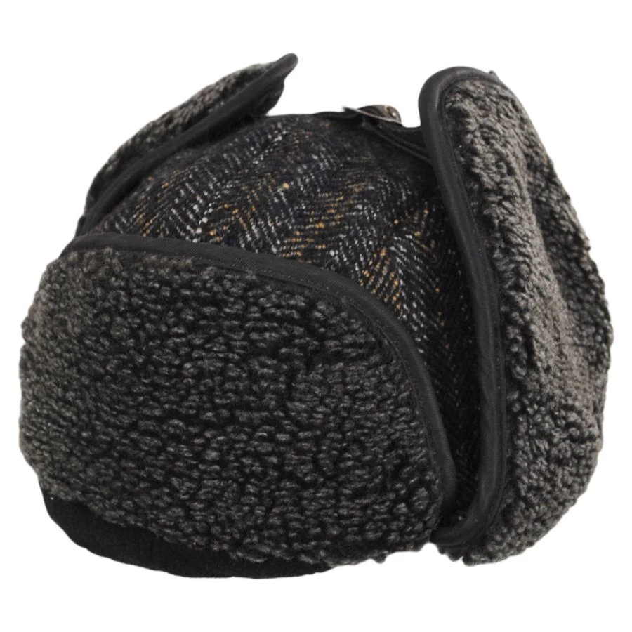 Stetson Tauris Herringbone Wool Blend Trapper Hat 5 Stetson Tauris Herringbone Wool Blend Trapper Hat - Image 3