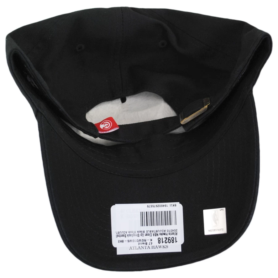 '47 BRAND Atlanta Hawks NBA Clean Up Strapback Baseball Cap Dad Hat 5 '47 BRAND Atlanta Hawks NBA Clean Up Strapback Baseball Cap Dad Hat - Image 3