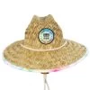 Splash Tie Dye Artisan Rush Straw Lifeguard Hat -ChicHeadwear Haven 428385