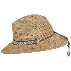 Hailey Crochet Raffia Straw Fedora Hat -ChicHeadwear Haven 430533