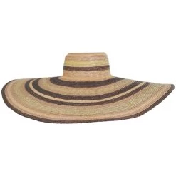 Milan Striped Wide Brim Wheat Straw Sun Hat