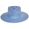 Wool Felt Rancher Fedora Hat - Light Blue