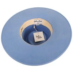 Wool Felt Rancher Fedora Hat - Light Blue -ChicHeadwear Haven 431526