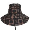 Holiday Retro Cotton Bucket Hat - Brown/Black -ChicHeadwear Haven 431685