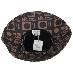 Holiday Retro Cotton Bucket Hat - Brown/Black -ChicHeadwear Haven 431691