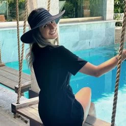 Maddie Toyo Straw Crownless Hat -ChicHeadwear Haven 432609