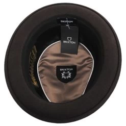 Stout Wool Felt Diamond Crown Fedora Hat - Brown/Tan -ChicHeadwear Haven 434099