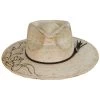 Vintage Couture Mateo Floral Band Palm Straw Rancher Fedora Hat