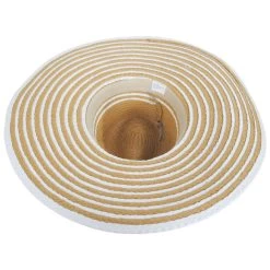 Striped Wide Brim Toyo Straw Fedora Hat -ChicHeadwear Haven 436421