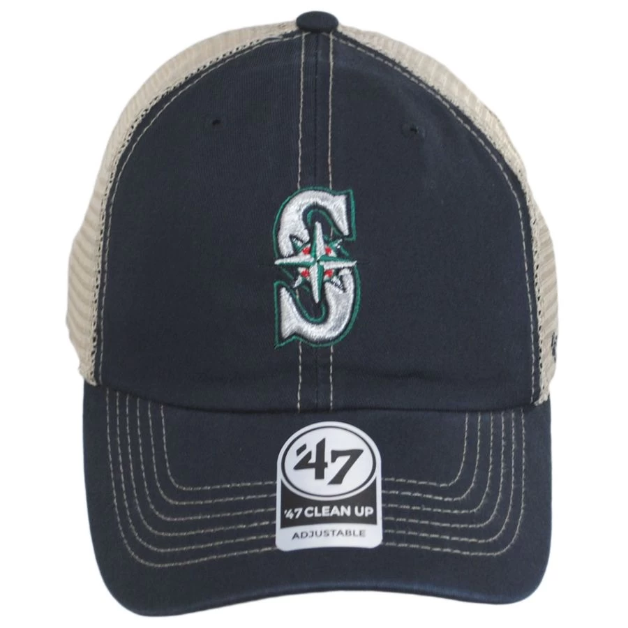 '47 BRAND Seattle Mariners Trawler 47 Mesh Clean Up Snapback Baseball Cap 3 '47 BRAND Seattle Mariners Trawler 47 Mesh Clean Up Snapback Baseball Cap