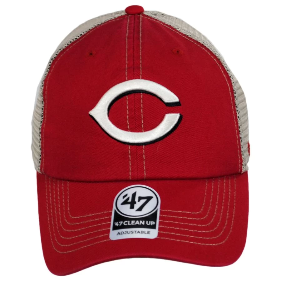 '47 BRAND Cincinnati Reds Trawler 47 Mesh Clean Up Snapback Baseball Cap 3 '47 BRAND Cincinnati Reds Trawler 47 Mesh Clean Up Snapback Baseball Cap