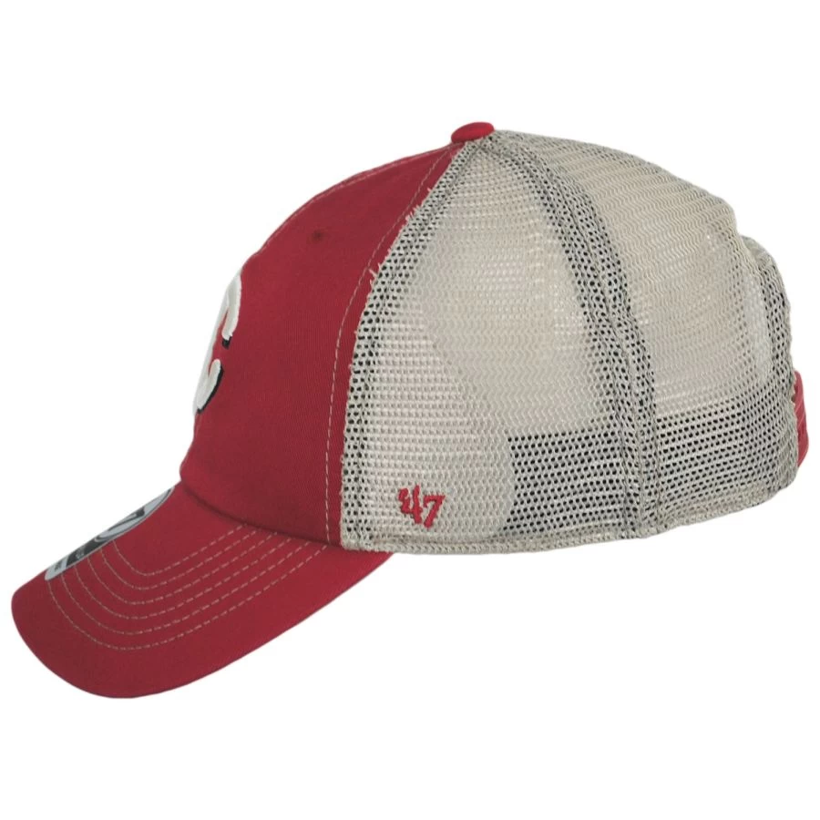 '47 BRAND Cincinnati Reds Trawler 47 Mesh Clean Up Snapback Baseball Cap 4 '47 BRAND Cincinnati Reds Trawler 47 Mesh Clean Up Snapback Baseball Cap - Image 2
