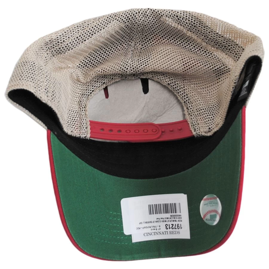 '47 BRAND Cincinnati Reds Trawler 47 Mesh Clean Up Snapback Baseball Cap 5 '47 BRAND Cincinnati Reds Trawler 47 Mesh Clean Up Snapback Baseball Cap - Image 3