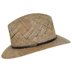 Stetson Creston Seagrass Straw Safari Fedora Hat -ChicHeadwear Haven 438290