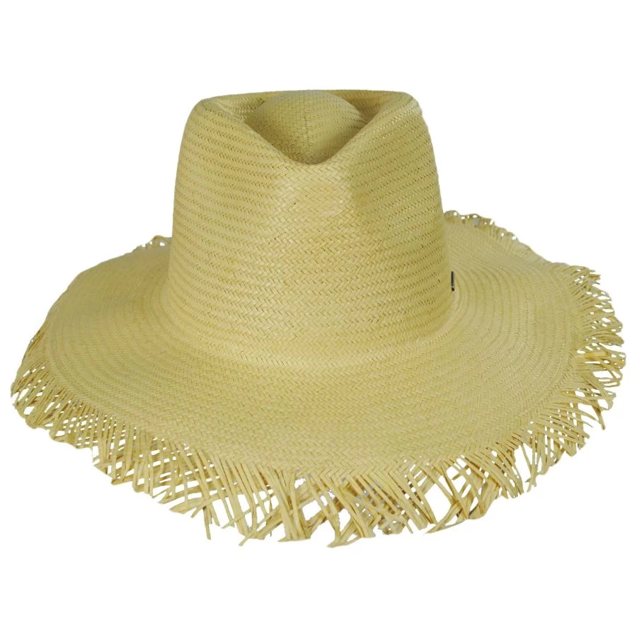 Jo Toyo Straw Frayed Fedora Hat 3 Jo Toyo Straw Frayed Fedora Hat