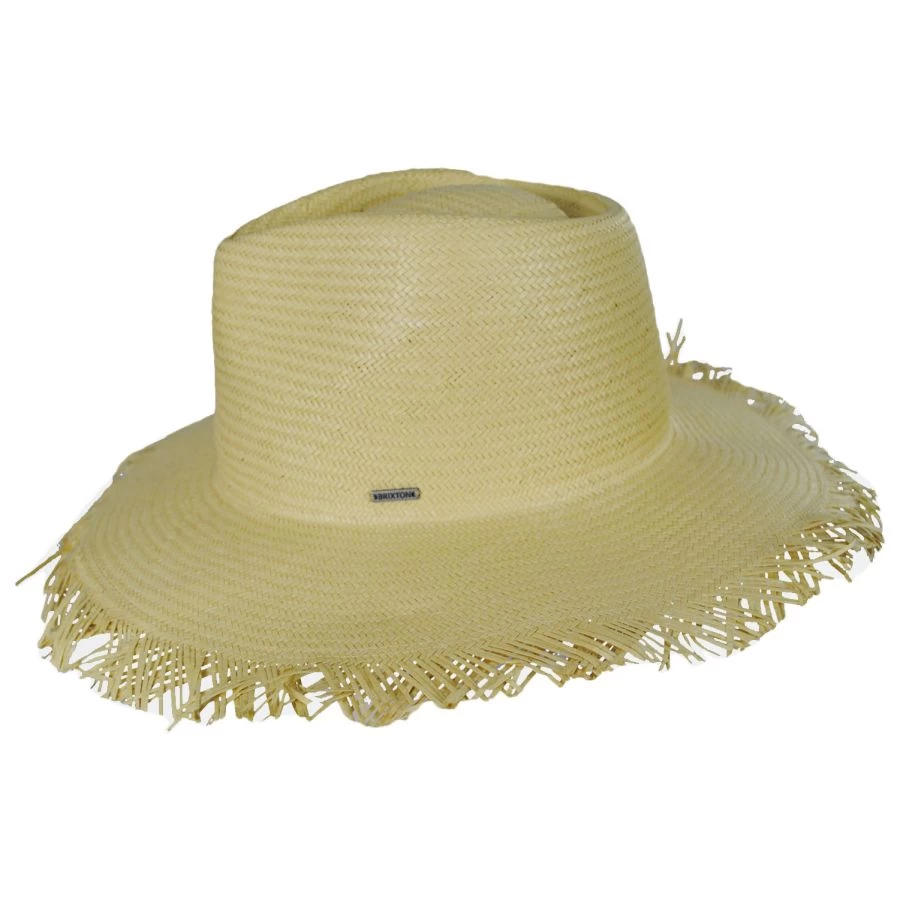 Jo Toyo Straw Frayed Fedora Hat 4 Jo Toyo Straw Frayed Fedora Hat - Image 2
