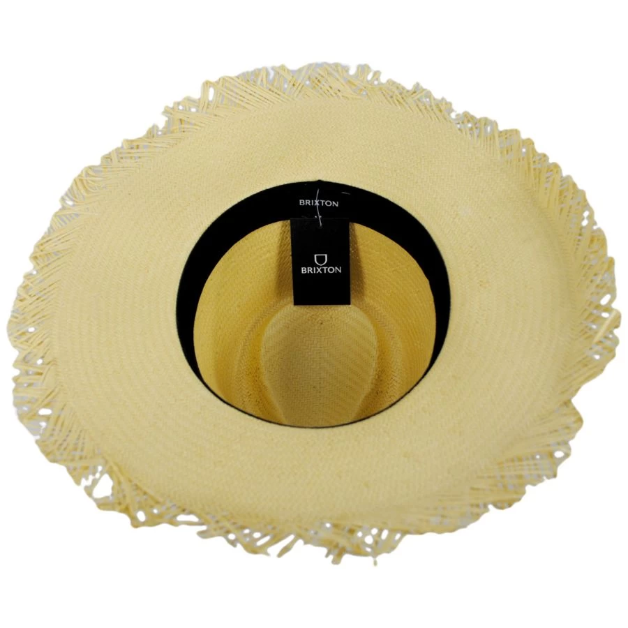 Jo Toyo Straw Frayed Fedora Hat 5 Jo Toyo Straw Frayed Fedora Hat - Image 3