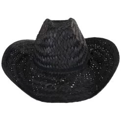 Houston Rush Straw Cowboy Hat - Black