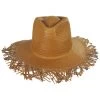 Jo Toyo Straw Frayed Fedora Hat - Copper -ChicHeadwear Haven 440931