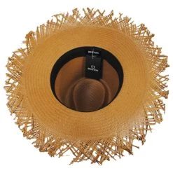 Jo Toyo Straw Frayed Fedora Hat - Copper -ChicHeadwear Haven 440937